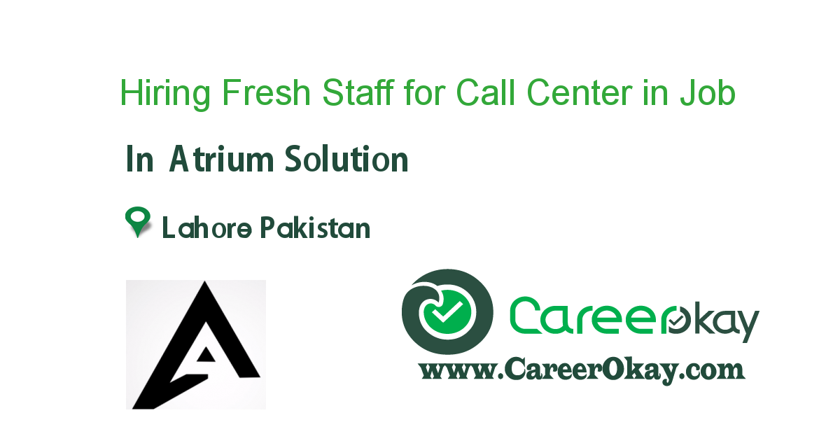 Hiring Fresh Staff for Call Center in USA Campaign (Lahore)