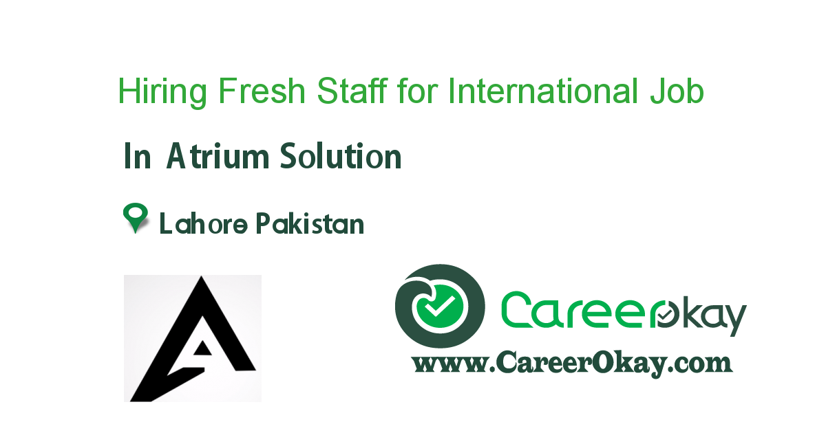 Hiring Fresh Staff for International Call Center (Lahore)