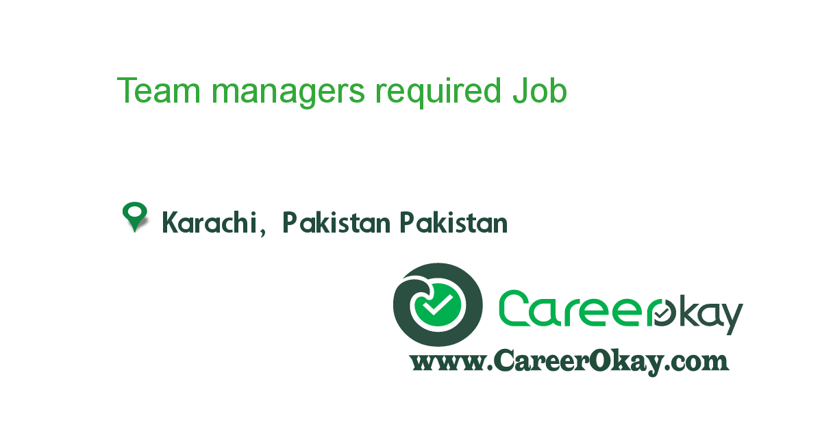 Team managers required 