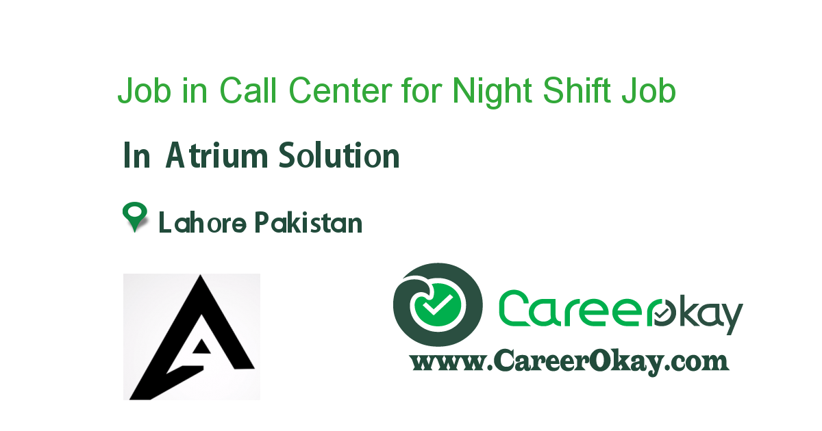 Job in Call Center for Night Shift