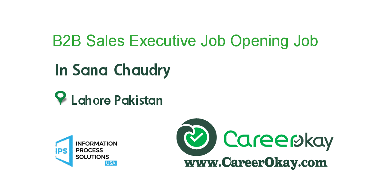 B2B Sales Executive Job Opening