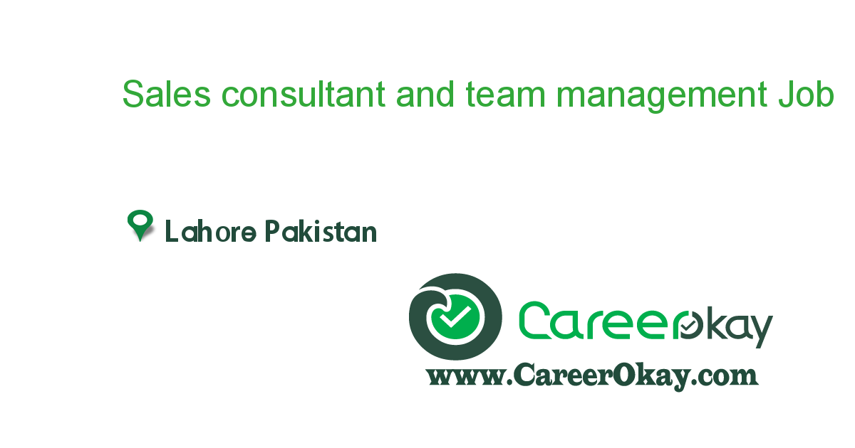 Sales consultant and team management 