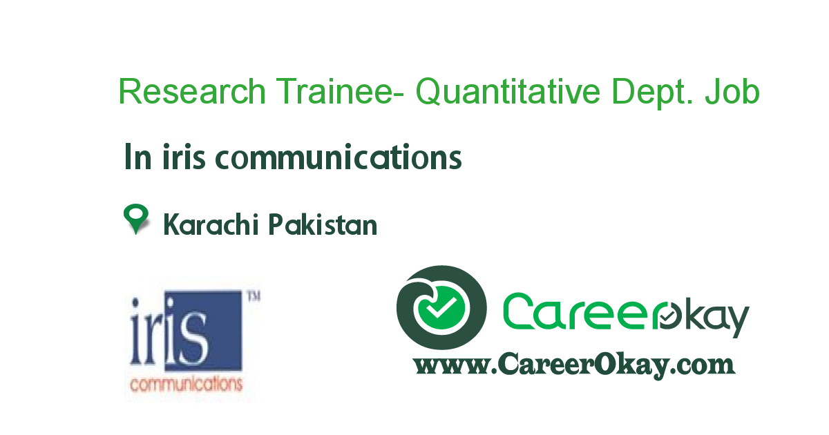 Research Trainee- Quantitative Dept.