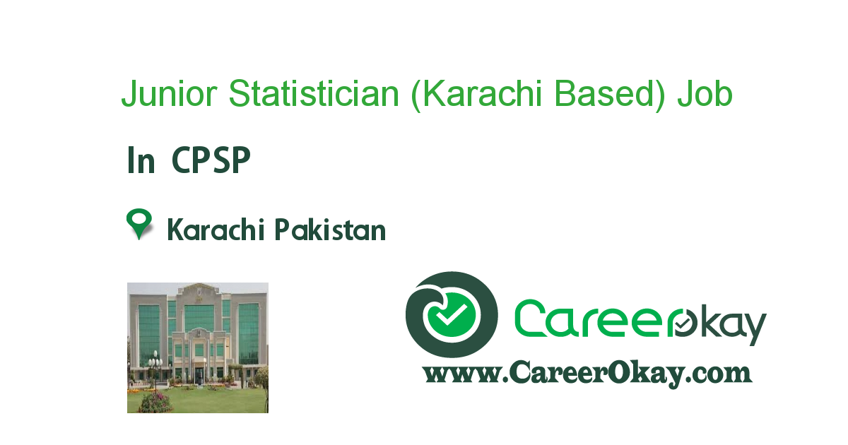 Junior Statistician (Karachi Based)