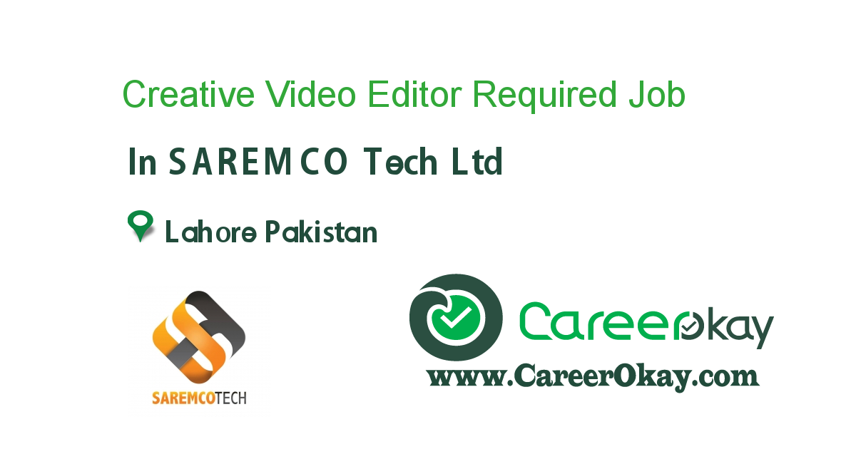 Creative Video Editor Required 