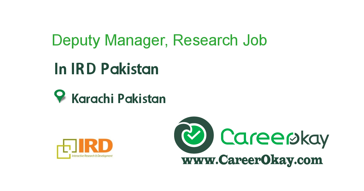 Deputy Manager, Research