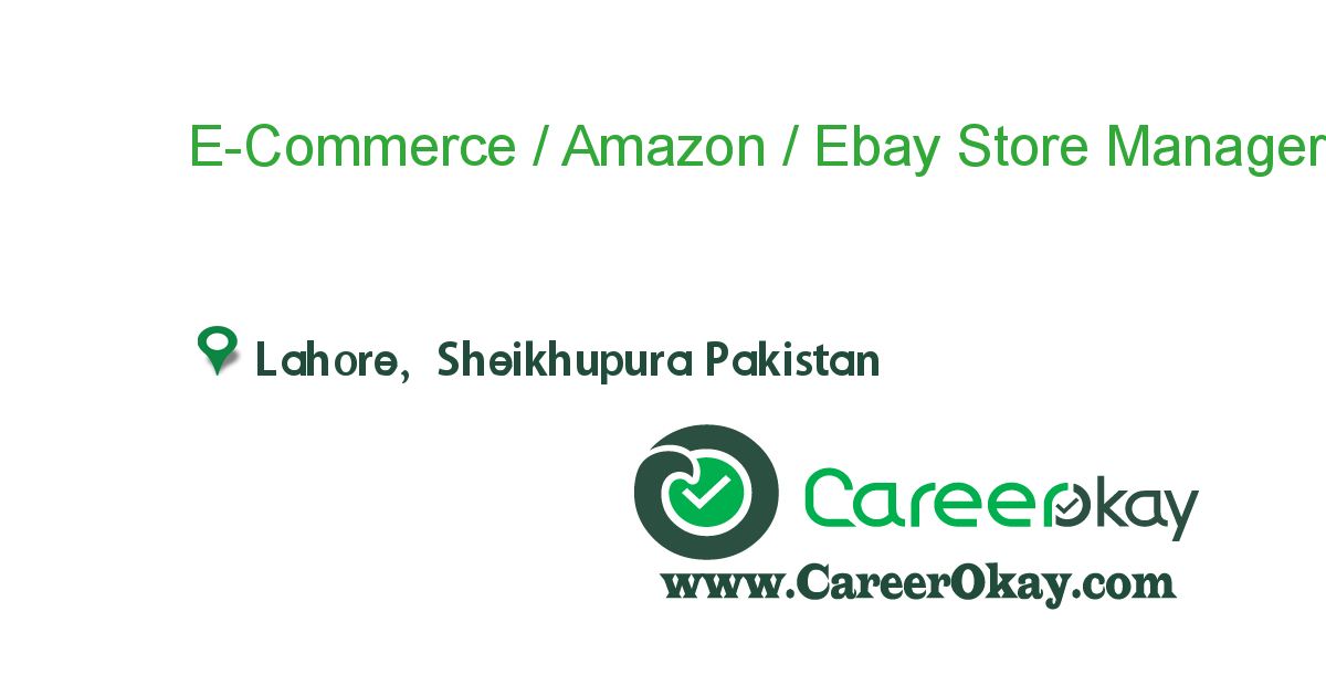 E-Commerce / Amazon / Ebay Store Manager