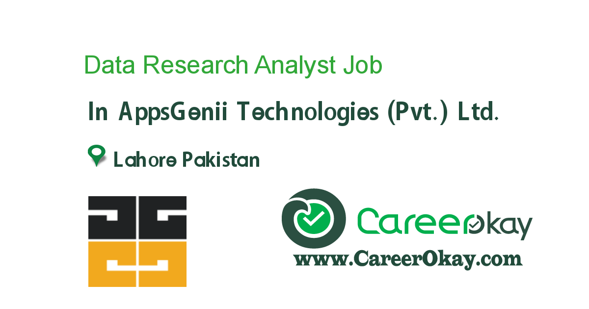 research analyst jobs lahore