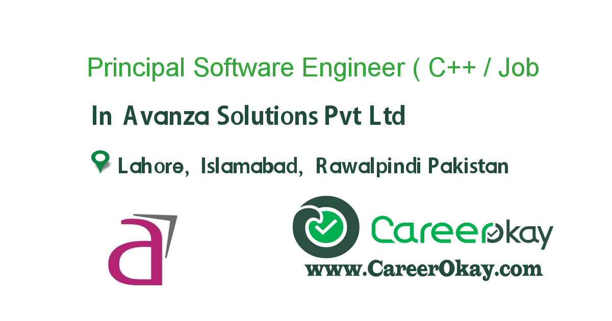 Principal Software Engineer ( C++ / Cplusplus )