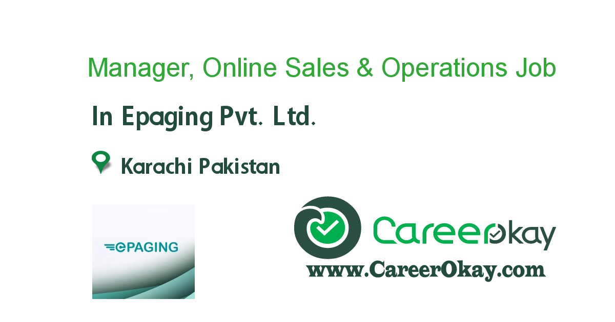 Manager, Online Sales & Operations 